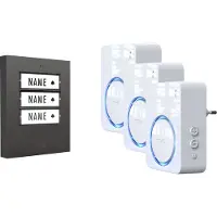 M-E Modern-Electronics 100169 Complete set voor Draadloze deurbel Verlicht, Reageert op deurbel, Met bewegingsmelder, Met naambord
