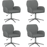 vidaXL Draaibureau stoelen 4 st 54 x 58 x 90 cm Donkergrijs Stof