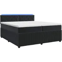 vidaXL Boxspringbed met matras, zwart, 200 x 200 cm, fluweel