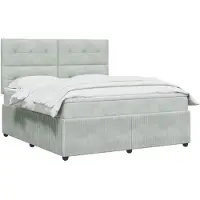 vidaXL Boxspringbed met matras Lichtgrijs 140 x 190 cm Fluweel