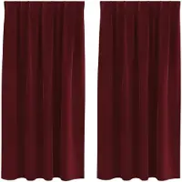 vidaXL Gordijnen 2 st Wijnrood 140 x 175 cm fluweel