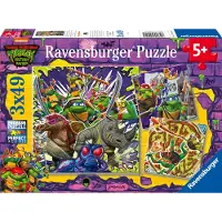 Ravensburger - Teenage Mutant Ninja Turtles Puzzel, Kinderen, 3 puzzels van 49 stukjes, voor +5 jaar, 21x21cm