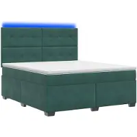 vidaXL boxspringbed met matras, donkergroen, 160 x 200 cm, fluweel