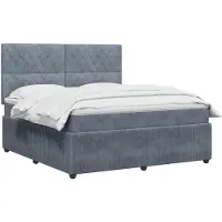 vidaXL Boxspringbed met matras Donkergrijs 160 x 200 cm Fluweel