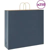 vidaXL Papieren zakken 250 st met hengsels 54x15x49 cm blauw