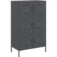 vidaXL Hoge kast 68x39x113 cm staal antracietkleurig