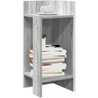 vidaXL Bijzettafels 2 st met plank 25,5x27x60 cm grijs sonoma eiken