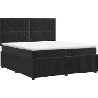 vidaXL Boxspringbed met matras Zwart 200 x 200 cm Fluweel