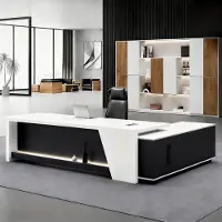 Sonstiges Bureau in L-vorm met opbergruimte, 140x60x75 cm, zwart-wit