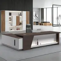 Sonstiges L-vormig bureau met opbergruimte, afmetingen 200x80x75 cm, zwart-wit