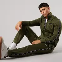 Ellesse Heren Barelo Tape Poly Trainingspak Khaki