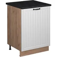 Vicco Keukenonderkast Fame-Line, Wit Landhuis/Goudkleurig Eiken, 60 cm 1 deur met werkblad