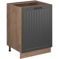 Vicco Keukenonderkast Fame-Line, Donkergrijs/Goudkleurig Eiken, 60 cm 1 deur zonder werkblad