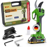 Procraft ES32Li accu-takkenschaar 20 V borstelloos + 1x accu 2,0 Ah + oplader + koffer