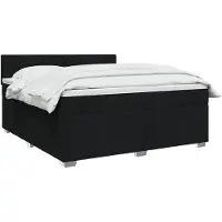 vidaXL Boxspringbed met matras, zwart, 160 x 200 cm, gestoffeerd