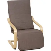 HOMCOM Accent Chair-Polyester, Birkenholz-66,5L x 94B x 100H cm-Braun
