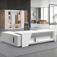 Sonstiges L-vormig bureau met opbergruimte, 150x60x75 cm, zwart-wit