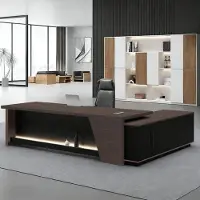 Sonstiges L-vormig bureau met opbergruimte, 160x80x75 cm, zwart-wit