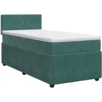 vidaXL Boxspringbed met matras Donkergroen 100 x 200 cm Fluweel