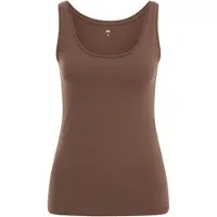 We fashion - Dames singlet van katoenmix - Regular fit - Taupe - Katoen - Maat: S