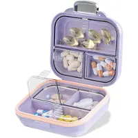 Torribaly Reismedicijndoos met labels, 7-compartimenten, draagbare mini-pocket-dai