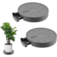 OEM Tuinwagen 28 cm, roestvrijstalen plantenbakhouder met wielen en waterreservoir - Grijs