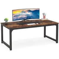 Tribesigns Bureau, computerbureau, 180 x 90 x 77 cm, rustieke bruine kleur, werkbank, kantoorbureau