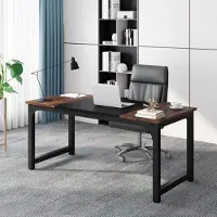 Tribesigns Bureau 160 x 80 cm, computerbureau met metalen poten, werktafel, conferentietafel, rustieke bruin-zwarte kleur