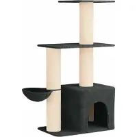 Syfax Kattenboom met sisal krabpalen Donkergrijs 133 cm