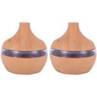 Torribaly 2x houtnerf aromatherapie USB luchtbevochtiger waterdruppels luchtzuivering