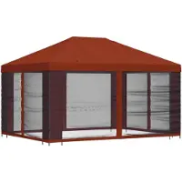 vidaXL Paviljoen met zijwanden, 4 x 3 meter, terracotta