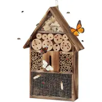Famanu insectenhotel van gebrand hout - 50 cm hoog - voor de tuin