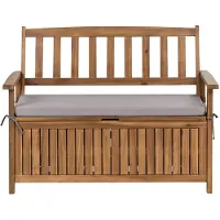 Beliani SOVANA - Tuinbank met opbergruimte - Grijs - 120 cm - Acaciahout