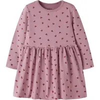 Name It Mini Jurk 'NMFVivian' mauve / donkerrood