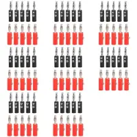 Typecat 4 mm Geïsoleerde Bananenstekkers Connectoren Jack Nieuw 80 Stuks Rood + Zwart