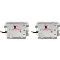 ISTOVO 2X 3-Weg Kabel-Tv-Splitterversterker 8620SA3 20dB Digitale Tv-Antennesignaalversterker voor Thuis, Tv-Apparatuur, EU-Stekker 220V