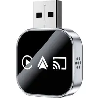 INF Draadloze CarPlay/Android Auto/Mirror Link Box Q1AS Zilver 3-in-1 Adapter voor Buitenlandse Systemen