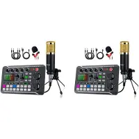 Torribaly 2X F998 BM800 Set Draagbare Geluidskaart Kit Condensator Microfoon Set Live Geluidskaart