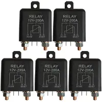 Torribaly 5X 12V 200A Normally Open 4 Pin Relay - Heavy Duty Automotive Marine Split Charge