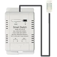 Tlily WiFi Slimme Temperatuur- en Vochtigheidsschakelaar met 1M-Sensor EWelink 20A Temperatuur-Vochtigheidsschakelaar Ondersteunt Stembediening