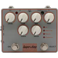 Exogio SUPER AMP 4-Box Simulation in One with DI + Headphone + AUX in Effects Electric Bass Guitar Preamp/Direct Box