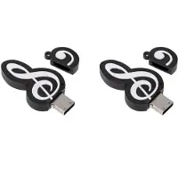 Torribaly 2X USB 2.0 Stick Cute Cartoon Memory Stick Music Notes Symbol USB 2.0 Memory External USB Flash Drive Memory Stick 16GB