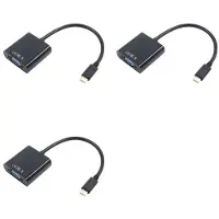 Typecat 3X USB-C USB3.1 Type C voor Adapterkabel VGA Mannelijk Naar VGA Vrouwelijk Video-Overdrachtconverter 1080P voor 12 Inch