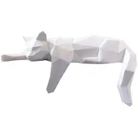 Semoic Kattenmodel van Papier - Geometrische Moderne Kamerdecoratie Beeldhouwkunst voor Bureauframe Bureaudecoratie Liggende Kat