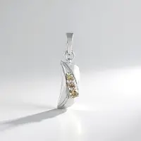 Cavill - Zilveren Hanger - 925 Sterling Zilver Platina Geplated - I2 Champagne Diamant 0,187 ct Ronde Briljant - Elegante Dameshanger 23x6 mm