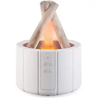 Tlily Gesimuleerde Vlamverspreider Bonfire Luchtbevochtiger Cool Mist Maker Fogger LED Etherische Olielampverspreider, Wit