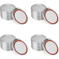 Typecat 96 Stuks Mason Jar Deksels, Normale Mond Inmaakdeksels, Herbruikbare Split-Type Lekvrije Inmaakdeksels met Siliconen Afdichtringen