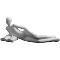 Semoic Nordic Reading Statue Harsen Beeldjes Desktop Decor Sculptuur Moderne Kunst Ornament Thuis Kantoor Decor Ambacht Wit B