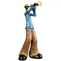 Semoic Jazz Band Speler Beeldjes Vintage Muzikant Figuur Hars Standbeelden Desktop Ornament Retro Sculptuur Thuis Indoor Decor C