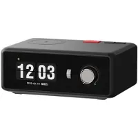 Kepptory Telefoon Draadloze Oplading Speaker met Klok Draagbaar Multifunctioneel TFT HD Scherm Liedjestekst Weergave Audio Zwart